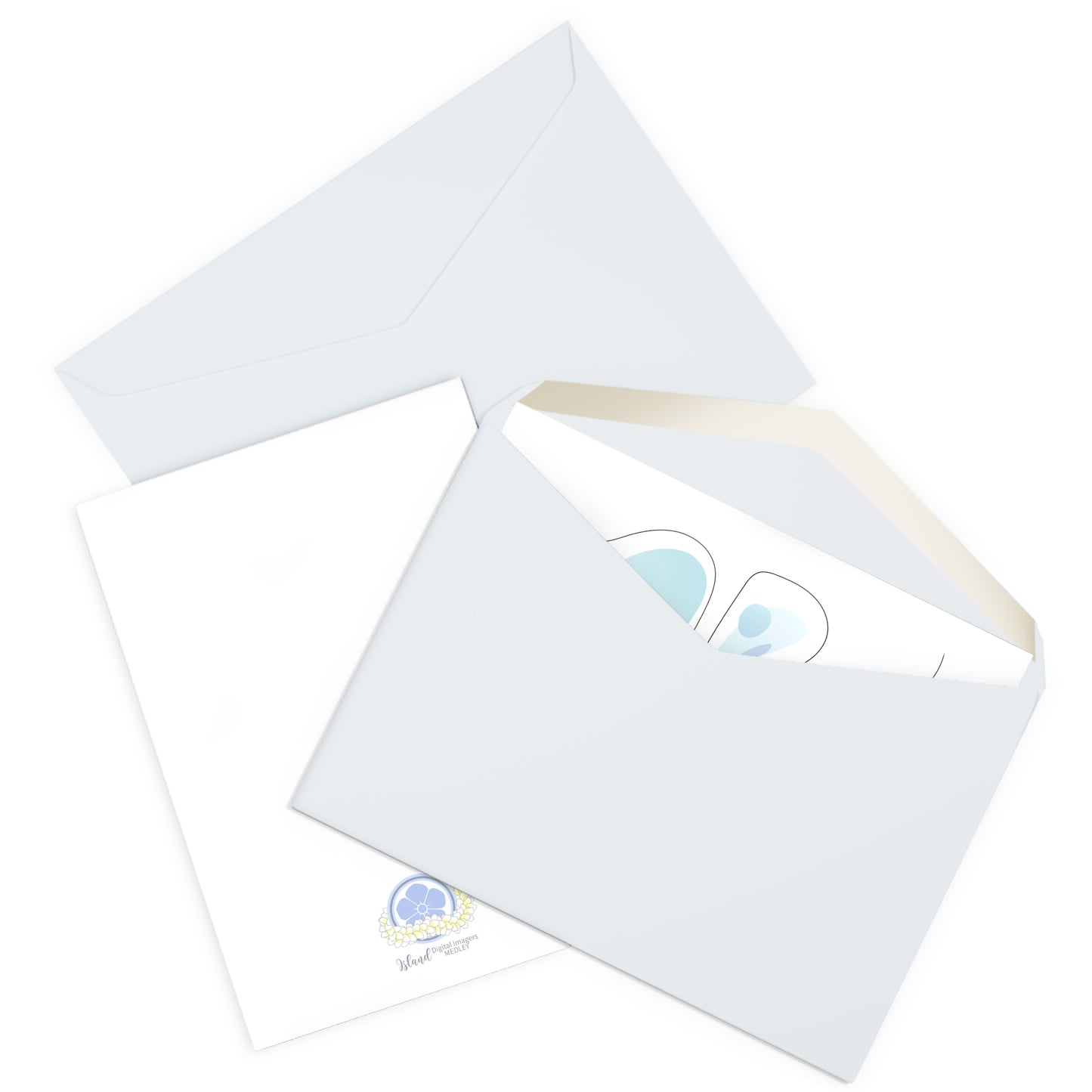 Greeting Cards (5 Pack)- Blue Butterfly Lineart Birthday Wishes