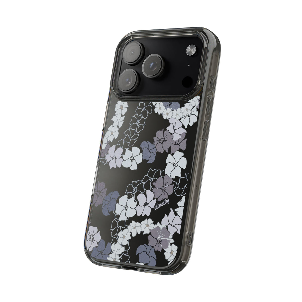 Puakenikeni En Face Flower Leis (Blue and Purple) CLEAR Case