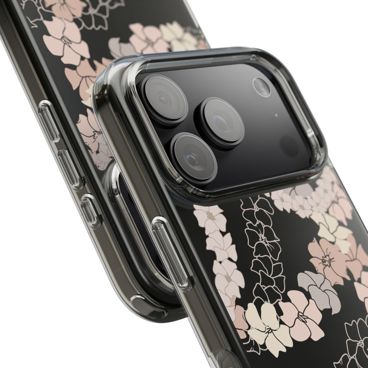 Puakenikeni En Face Flower Leis (Peachy Pinks) CLEAR Case