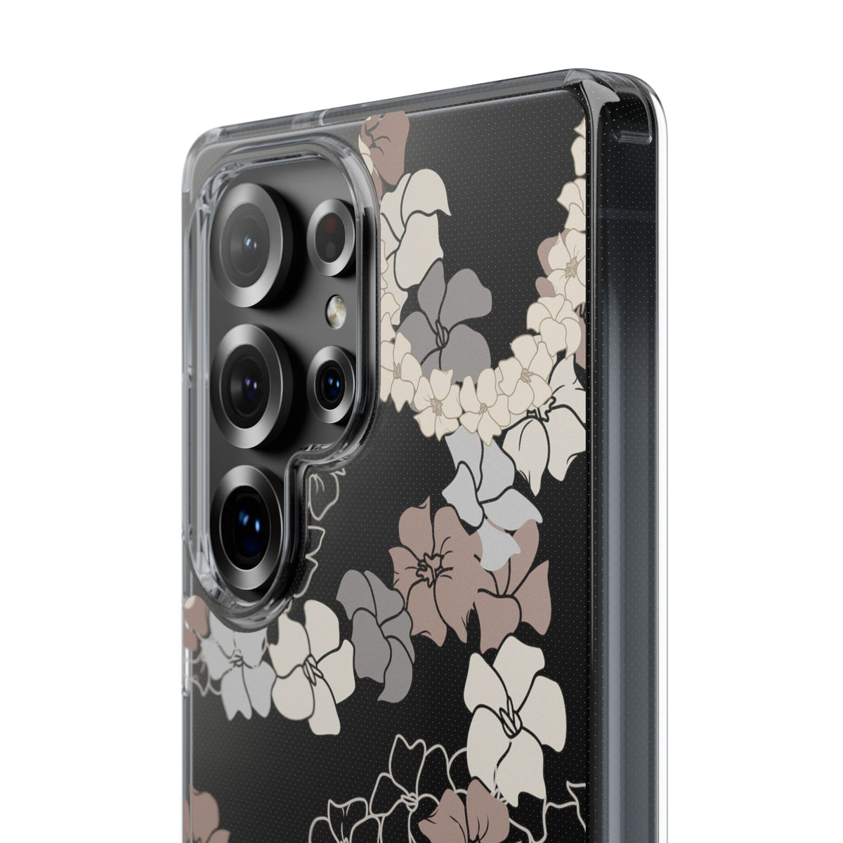 Puakenikeni En Face Flower Leis (Brown and Gray Neutrals) CLEAR Case