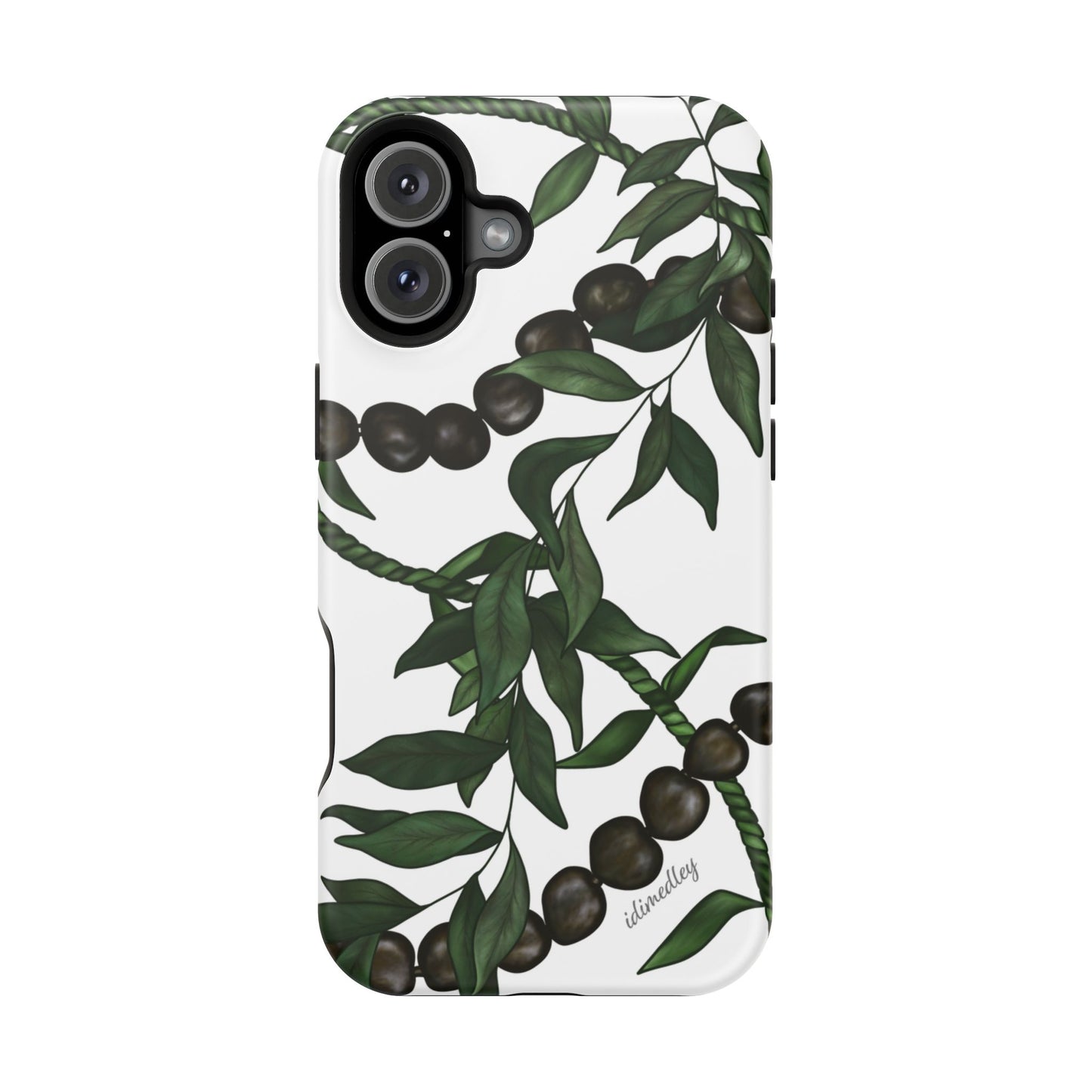 Kukui Nut, Maile, Ti Leaf Lei (White), MagSafe