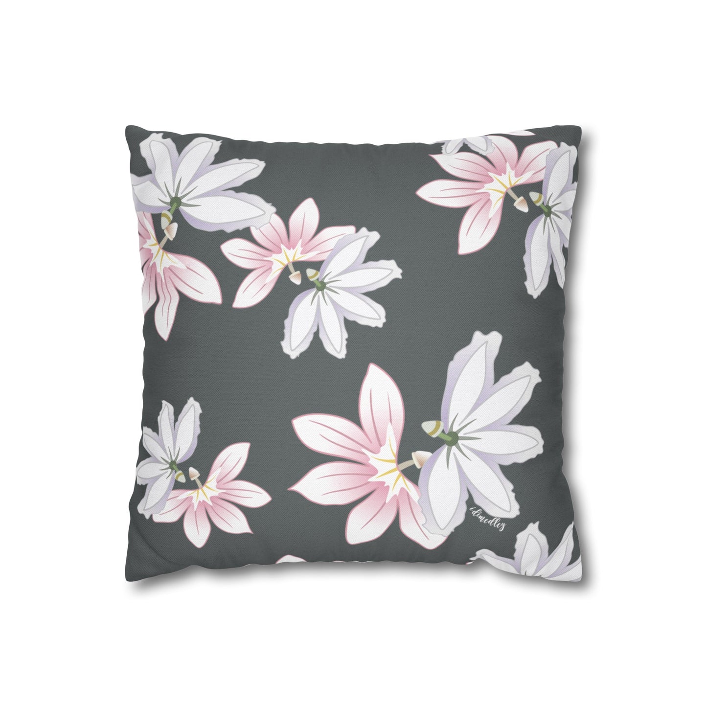 Pillow Case- Naupaka Love Story (Dark Gray)