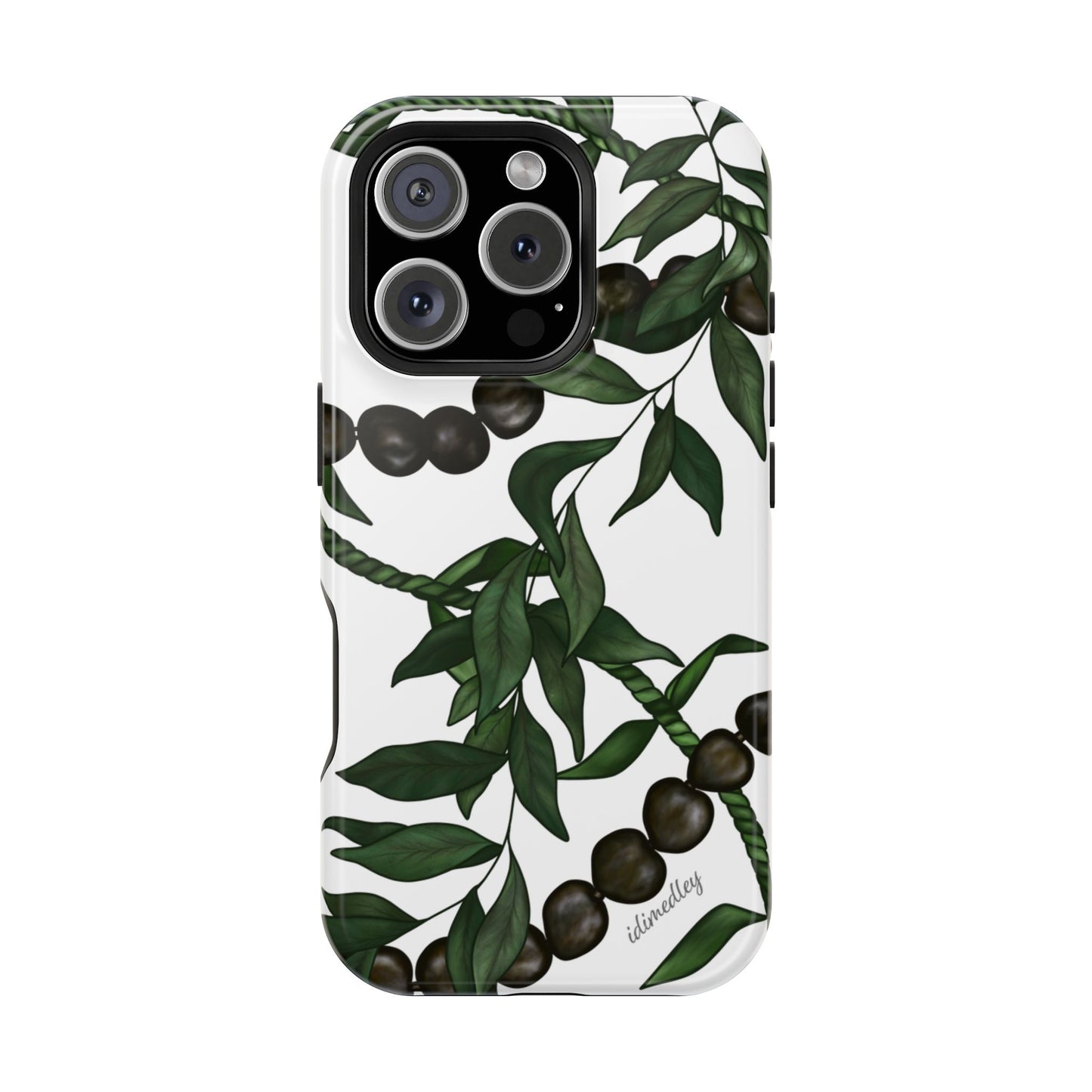 Kukui Nut, Maile, Ti Leaf Lei (White), MagSafe