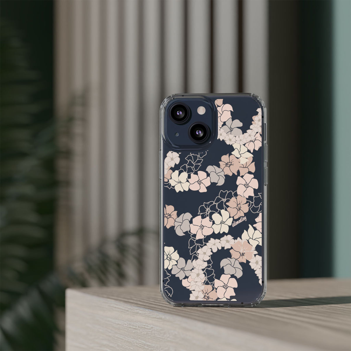 Puakenikeni En Face Flower Leis (Peachy Pinks) CLEAR Case