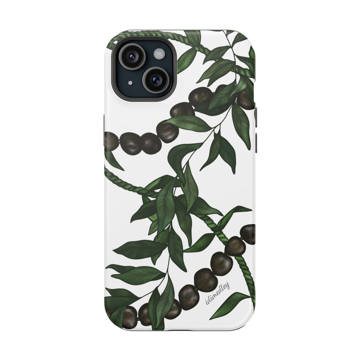 Kukui Nut, Maile, Ti Leaf Lei (White), MAGSAFE
