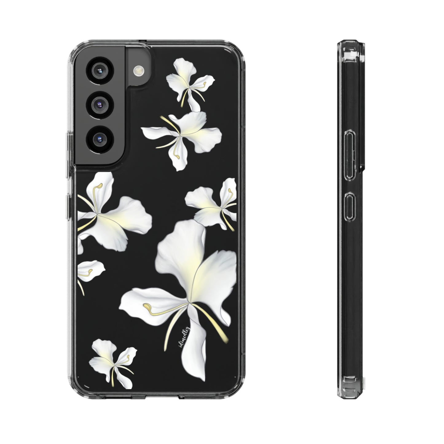 Idimedley white Hawaiian flower Samsung Galaxy phone case. 