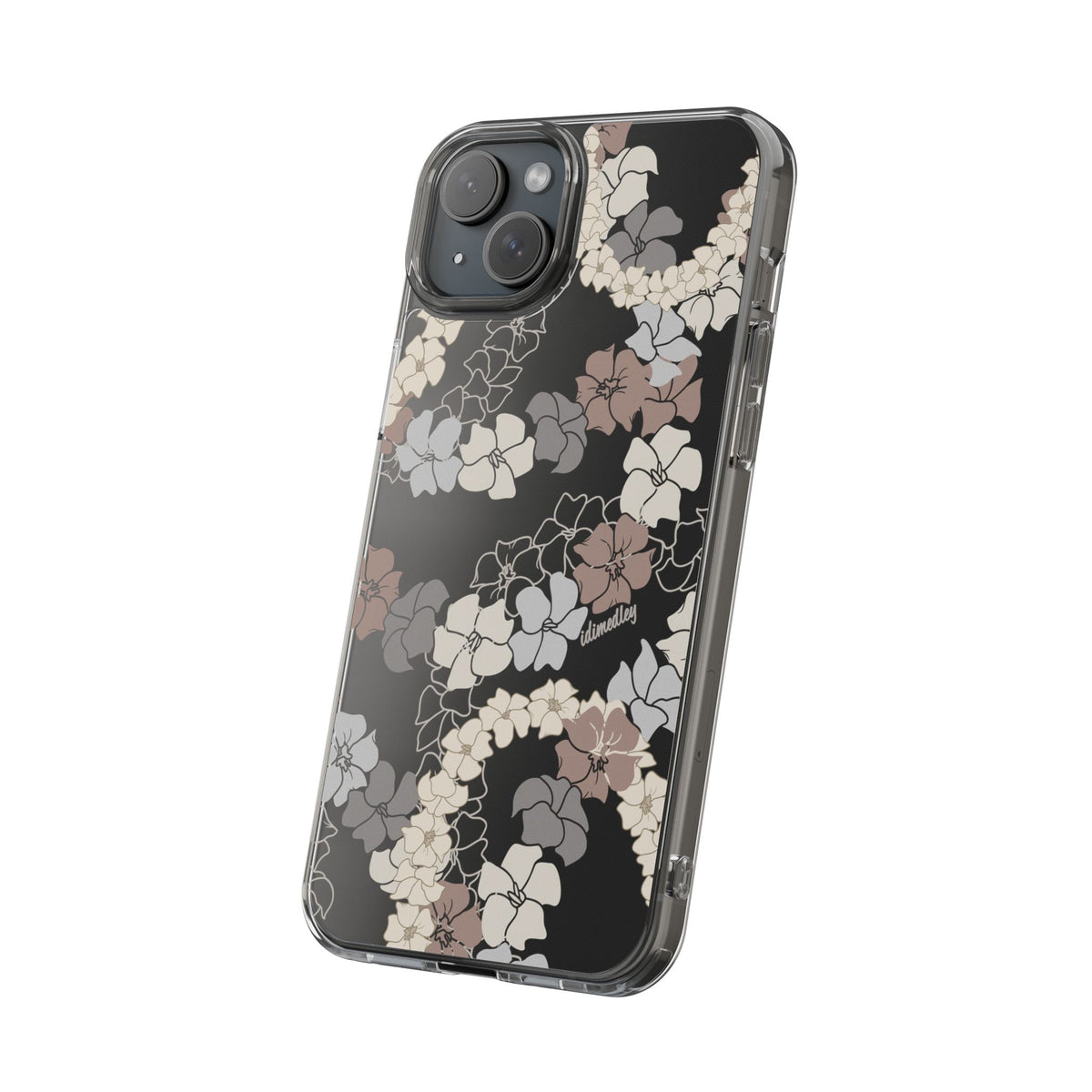 Puakenikeni En Face Flower Leis (Brown and Gray Neutrals) CLEAR Case