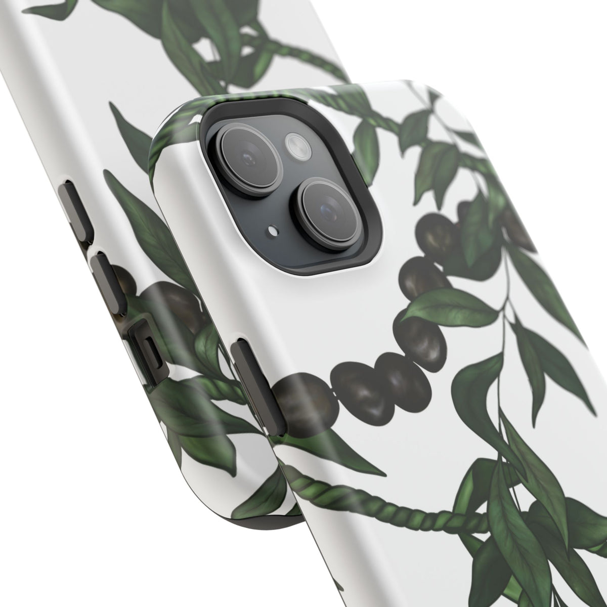 Kukui Nut, Maile, Ti Leaf Lei (White), MAGSAFE