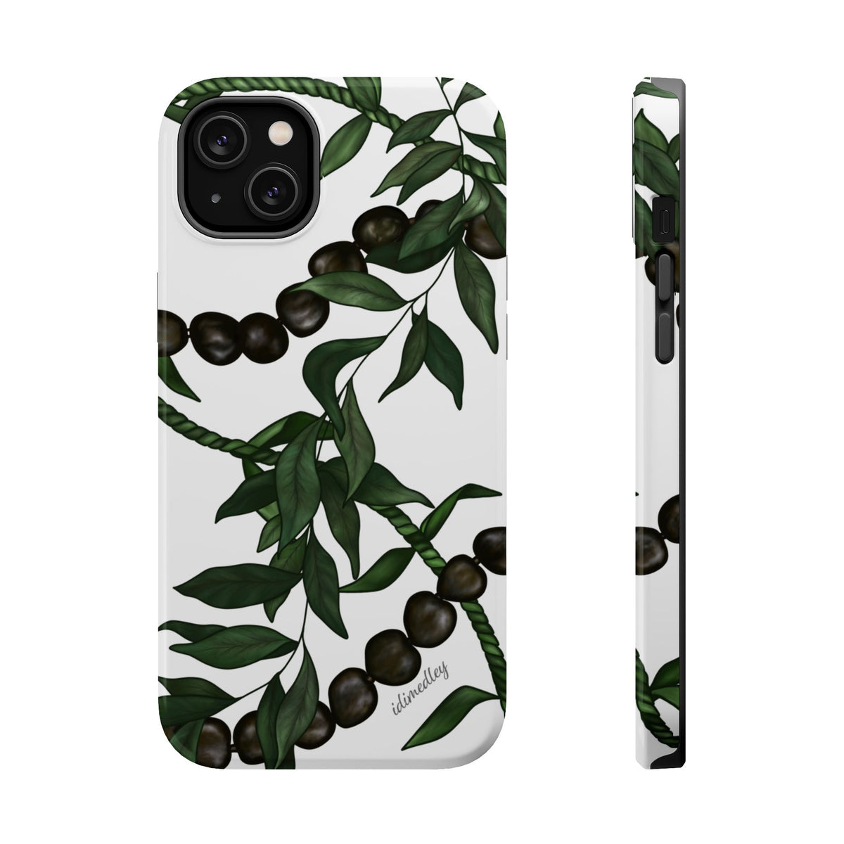 Kukui Nut, Maile, Ti Leaf Lei (White), MAGSAFE