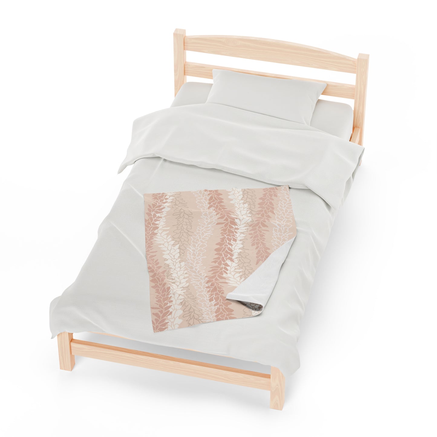 Incredibly Soft Velveteen Blanket- White Ginger Kisses in Peach