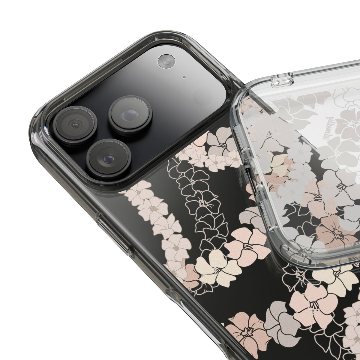Puakenikeni En Face Flower Leis (Peachy Pinks) CLEAR Case