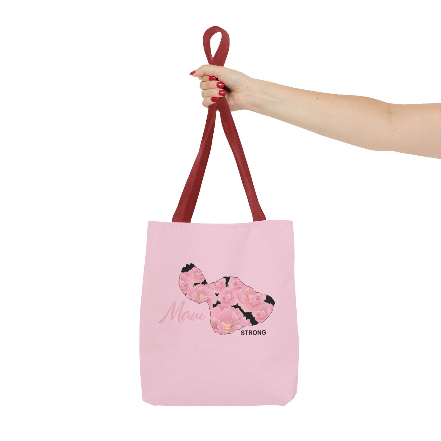 Tote bag- Maui Strong Lokelani Island Pink and Black, Proceeds Donated for Lahaina Wildfire Relief