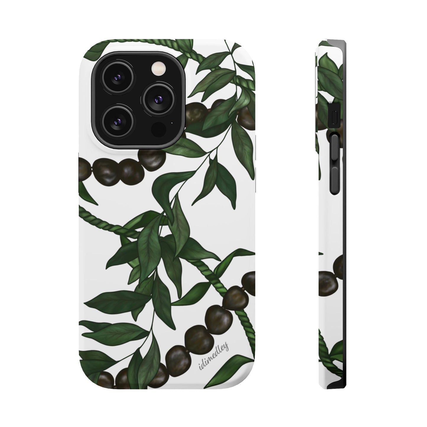 Kukui Nut, Maile, Ti Leaf Lei (White), MagSafe