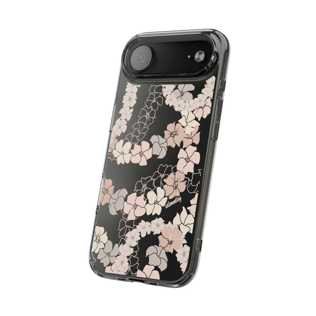 Puakenikeni En Face Flower Leis (Peachy Pinks) CLEAR Case