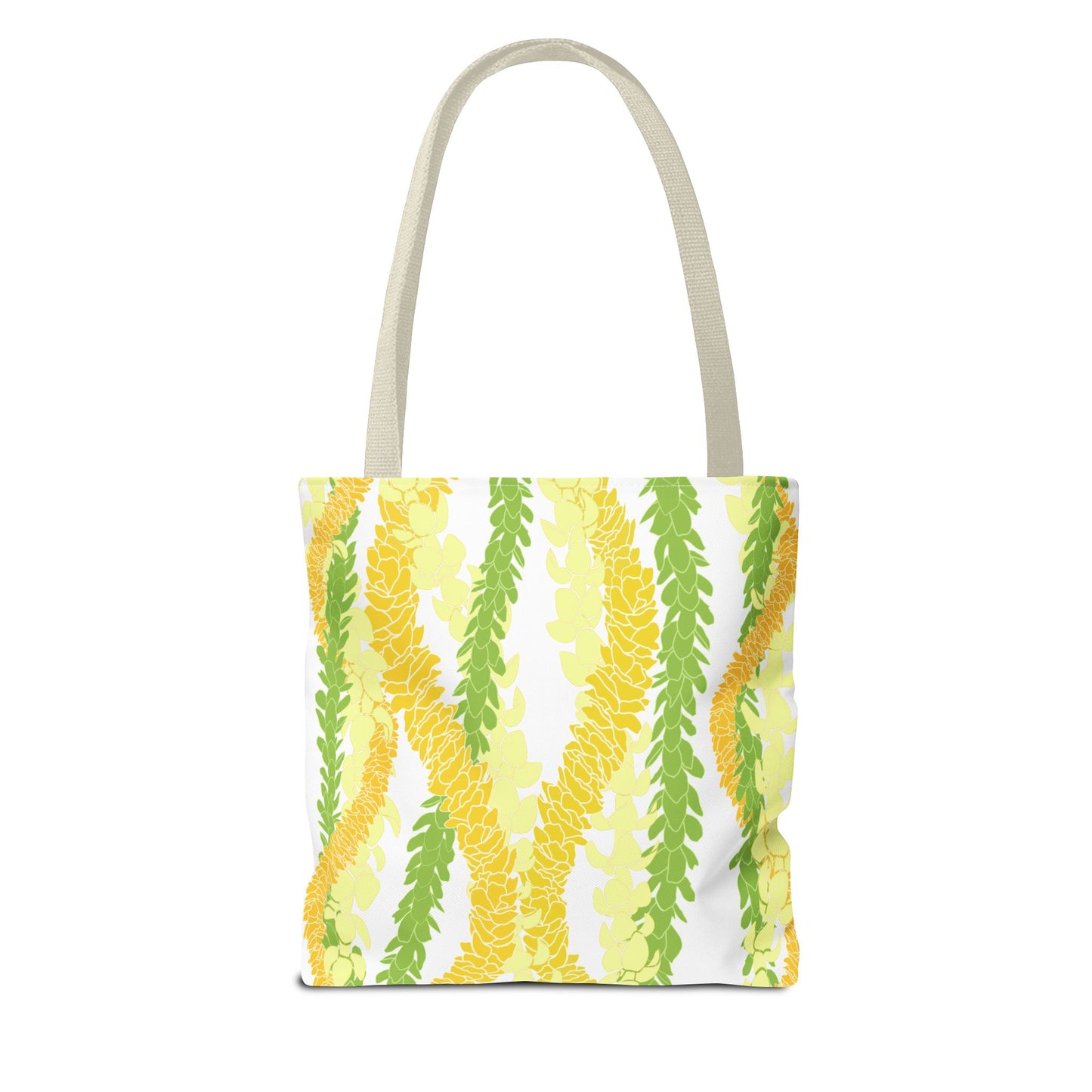 Tote bag- Triple Strand Puakenikeni, Pakalana and Ilima Leis, White