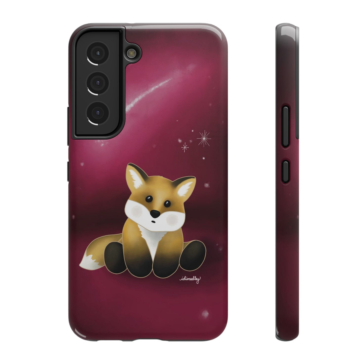 Fox in Magenta Starry Night Skies