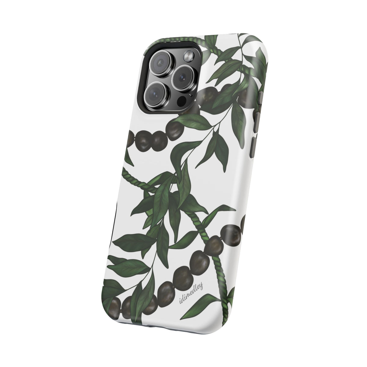 Kukui Nut, Maile, Ti Leaf Lei (White), MAGSAFE