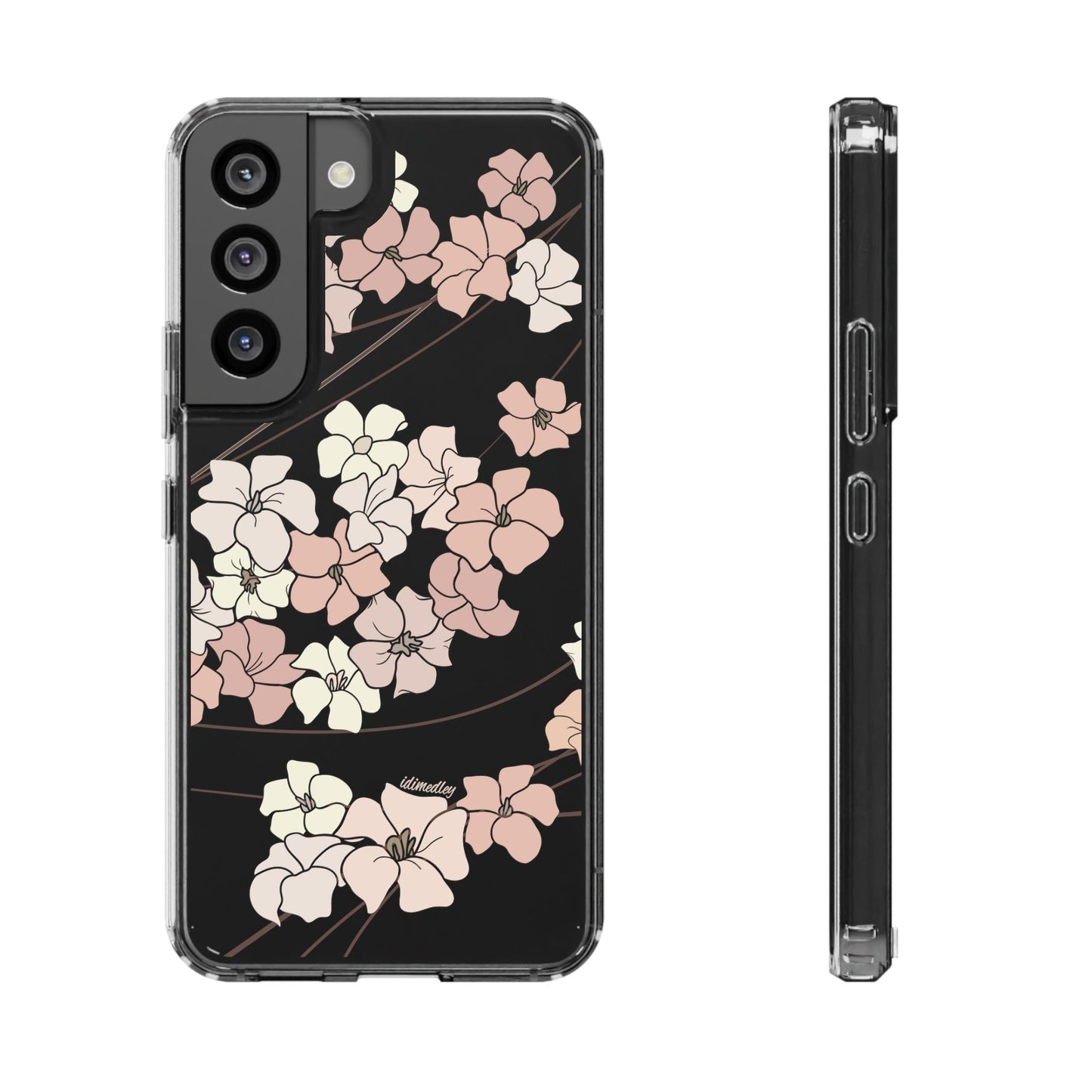 Puakenikeni En Face Flower Swirls in Peachy Pinks CLEAR Case