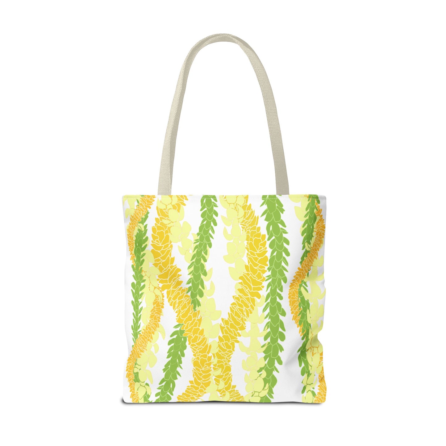 Tote bag- Triple Strand Puakenikeni, Pakalana and Ilima Leis, White