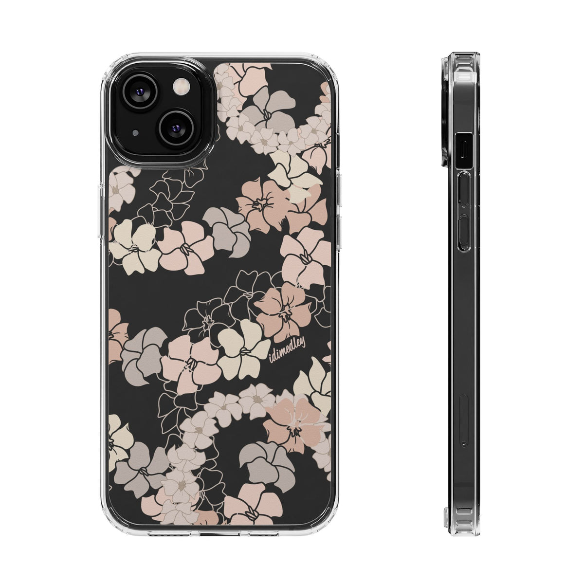 Puakenikeni En Face Flower Leis (Peachy Pinks) CLEAR Case