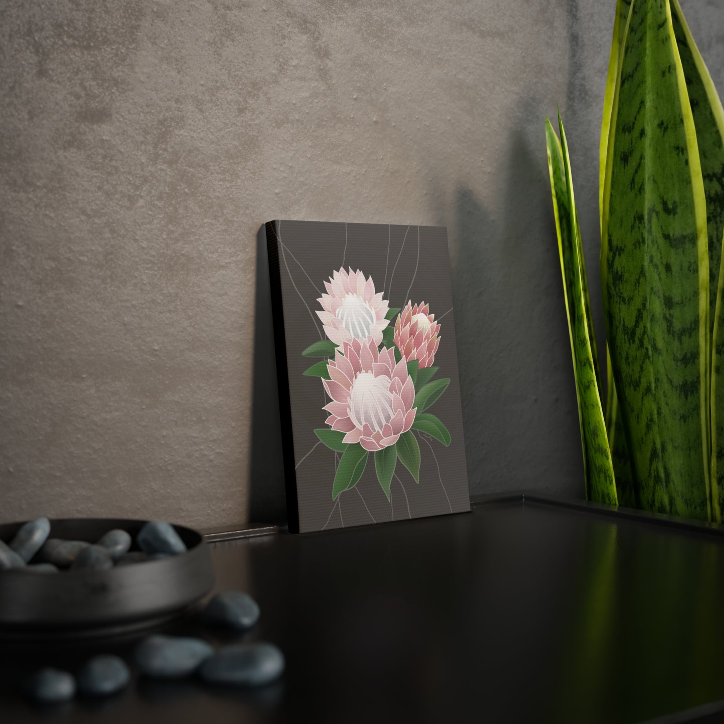 Canvas Photo Tile- Protea Flower