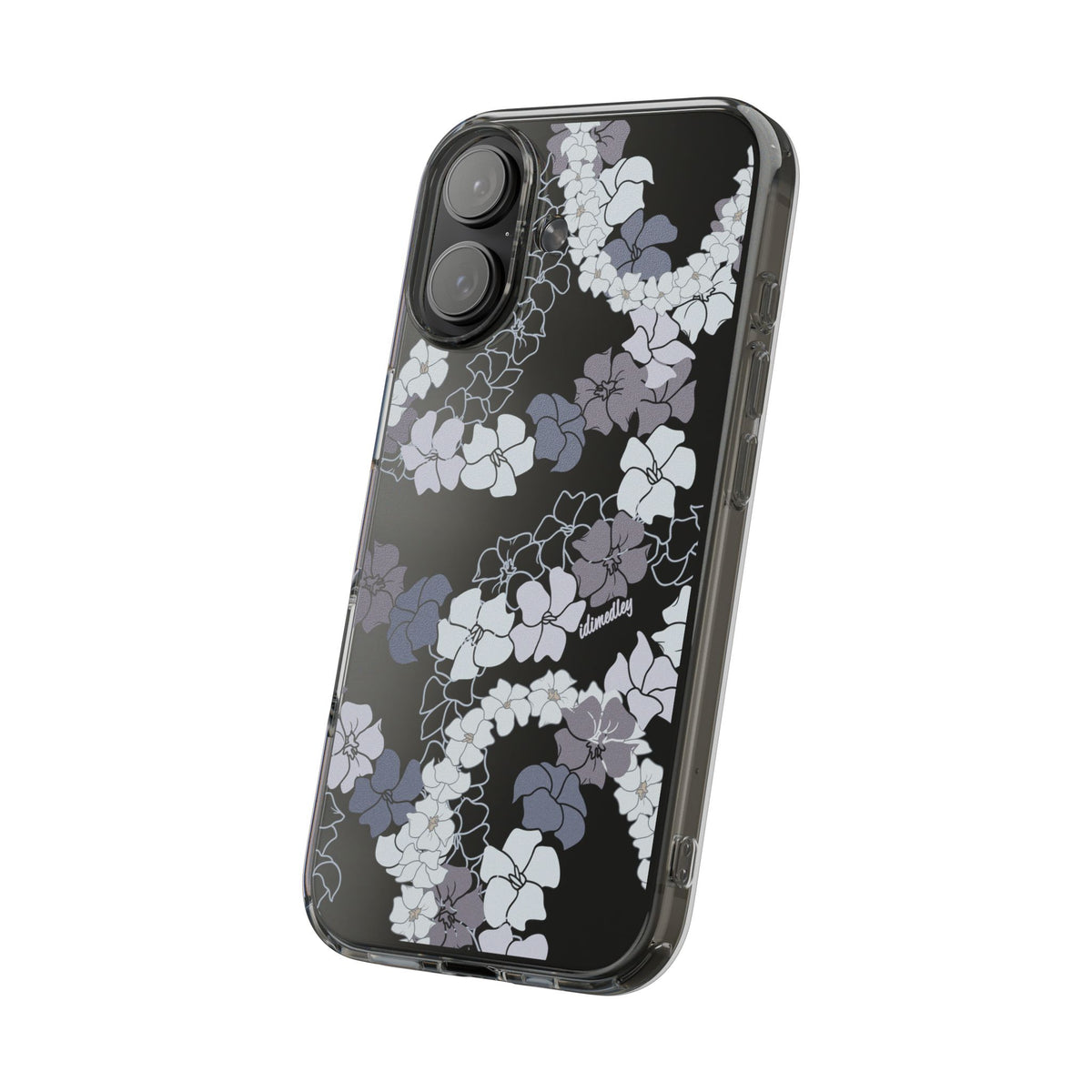 Puakenikeni En Face Flower Leis (Blue and Purple) CLEAR Case