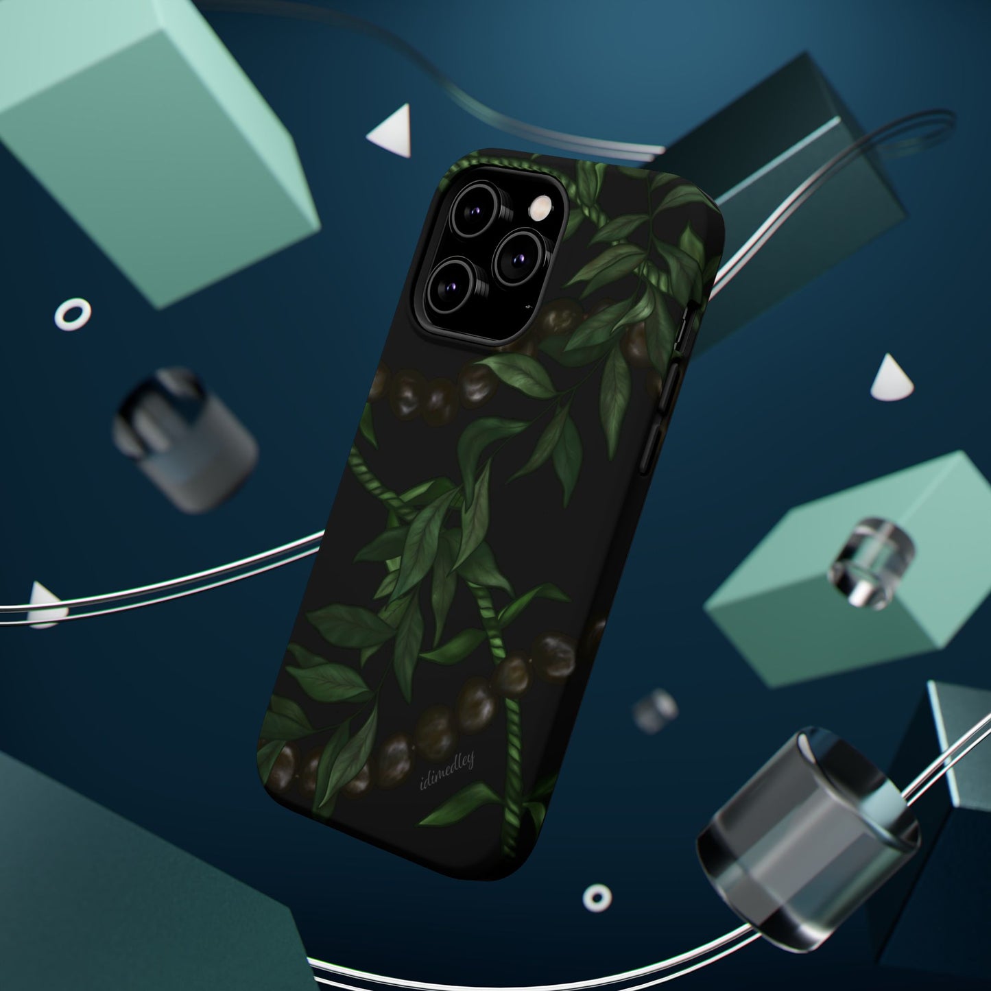 Kukui Nut, Maile, Ti Leaf Lei (Black), MAGSAFE