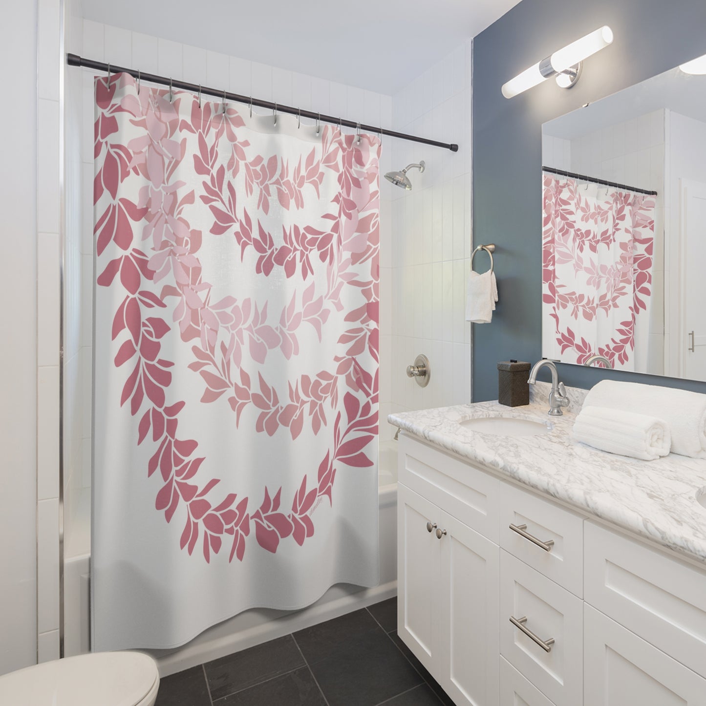 Shower Curtain- Plumeria Leis in Pinks