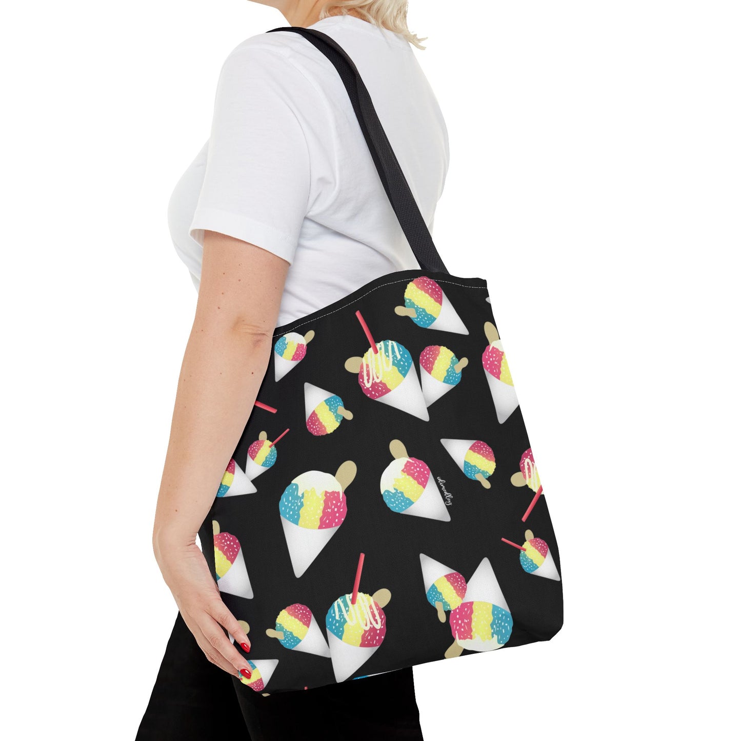 Tote bag- Rainbow Shave Ice/Snow Cones (Black)