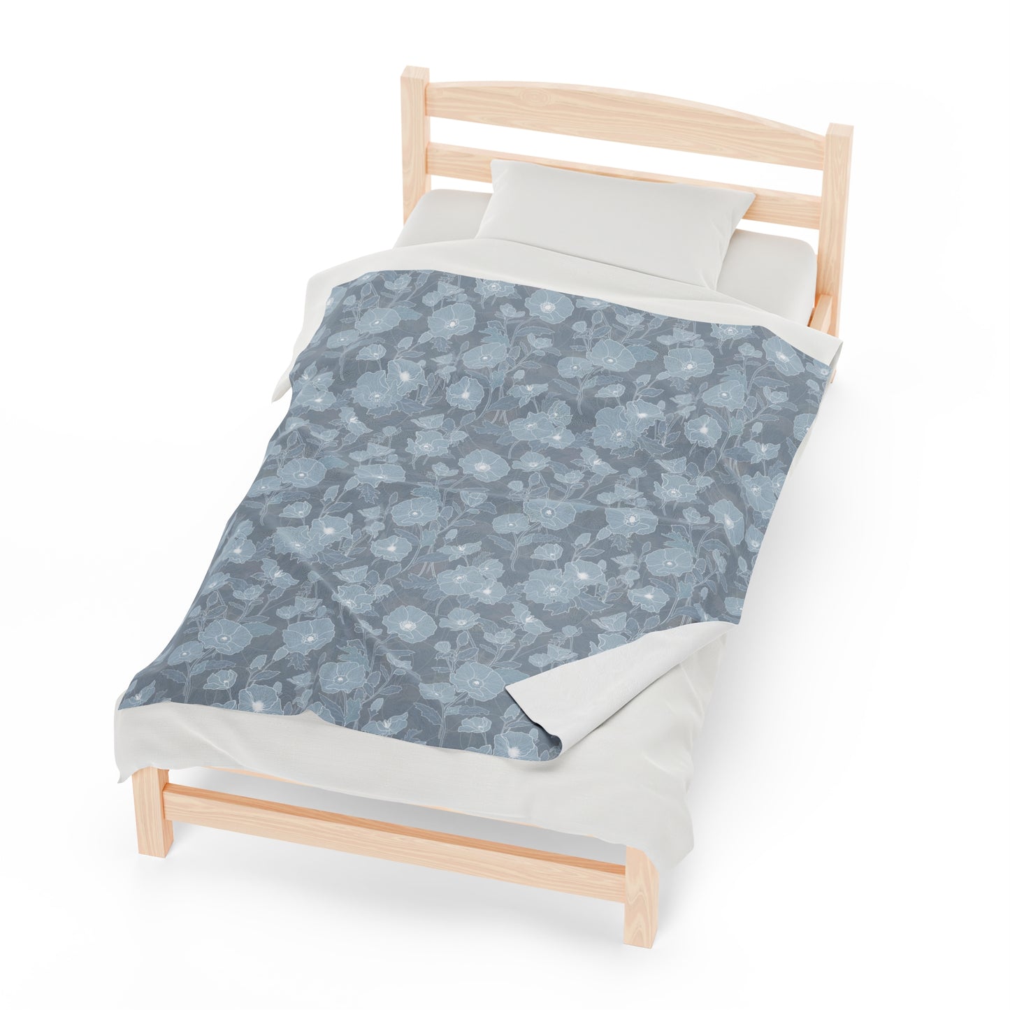 Incredibly Soft Blanket- Pua Kala in Medium Blue