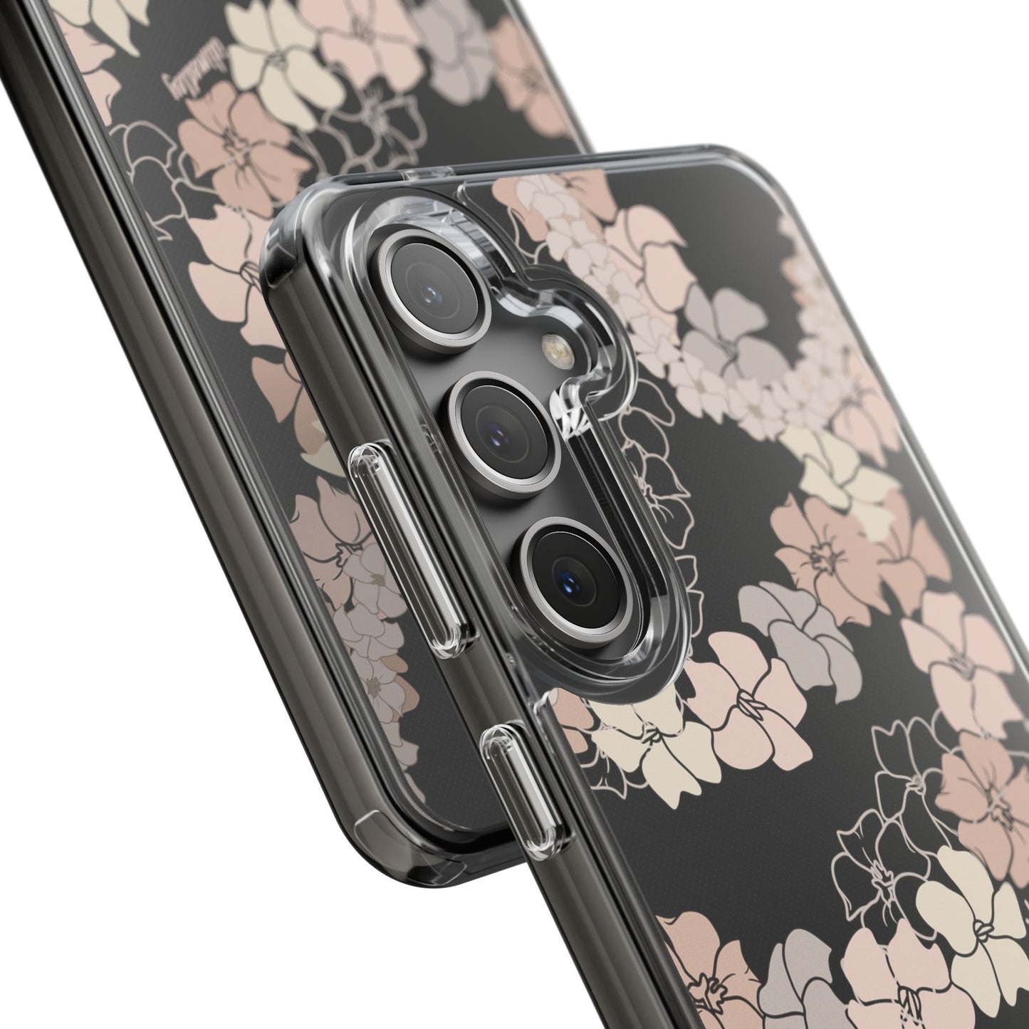 Puakenikeni En Face Flower Leis (Peachy Pinks) CLEAR Case