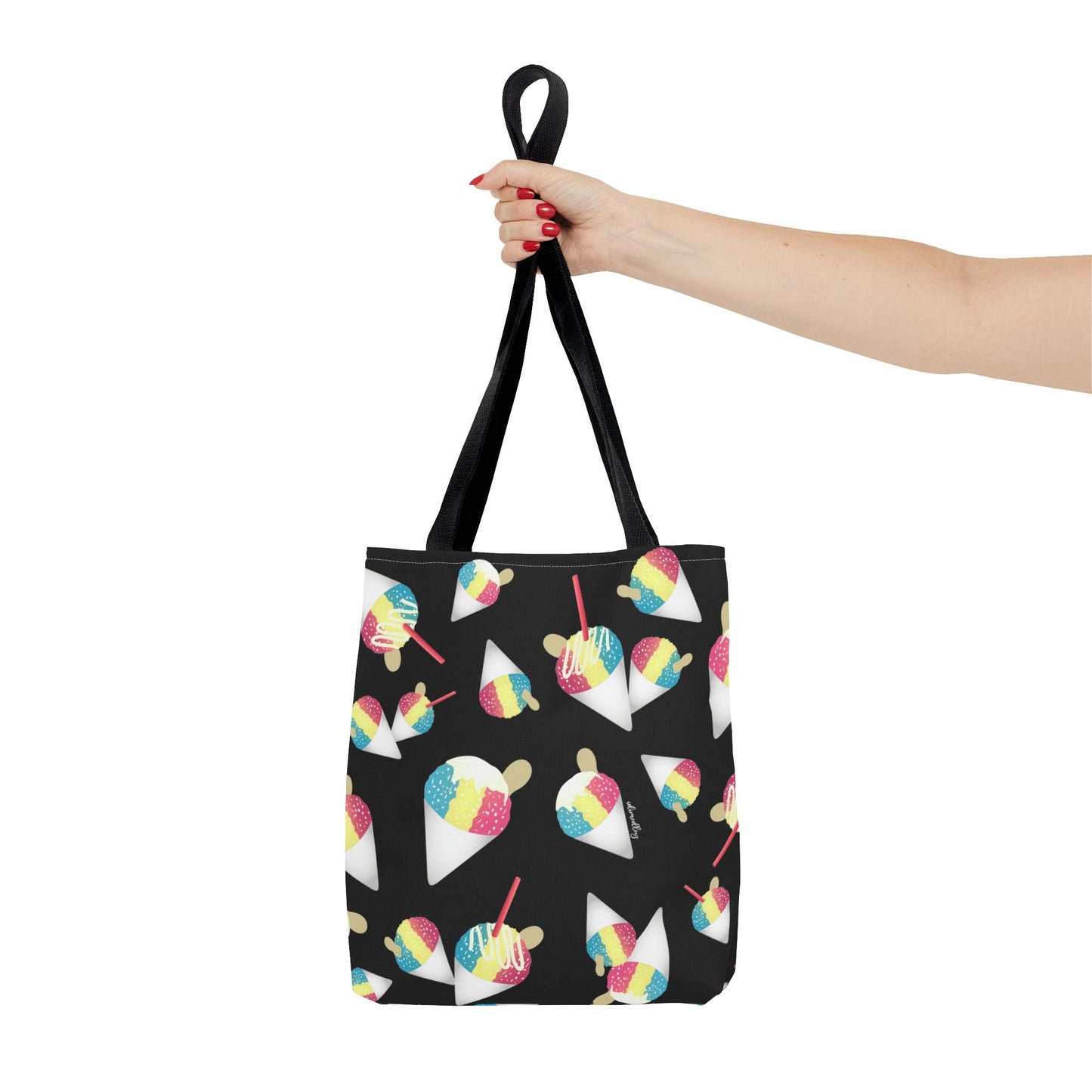 Tote bag- Rainbow Shave Ice/Snow Cones (Black)