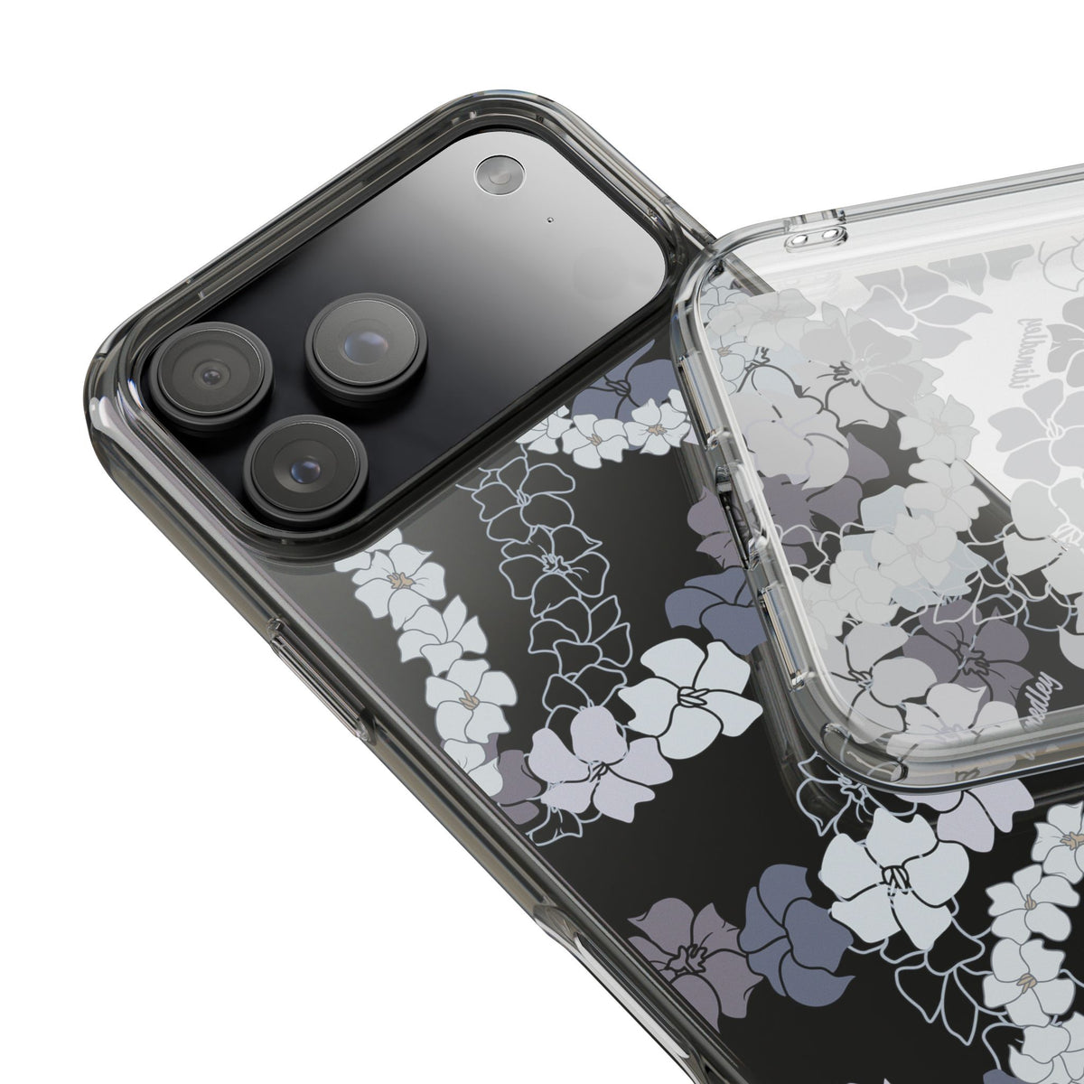 Puakenikeni En Face Flower Leis (Blue and Purple) CLEAR Case