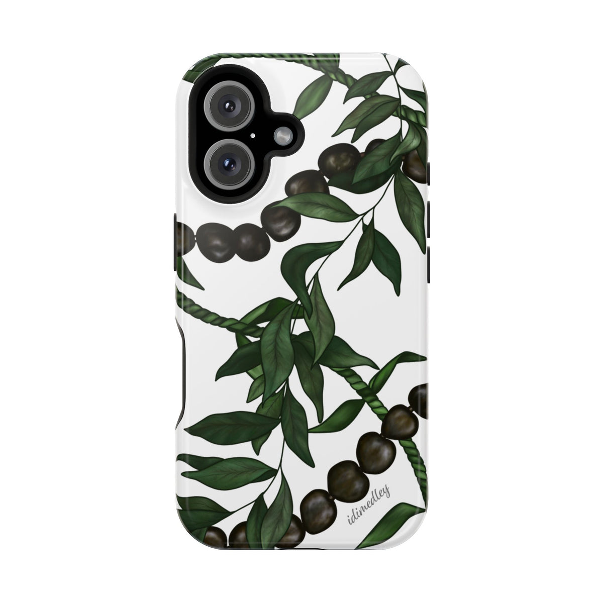 Kukui Nut, Maile, Ti Leaf Lei (White), MAGSAFE