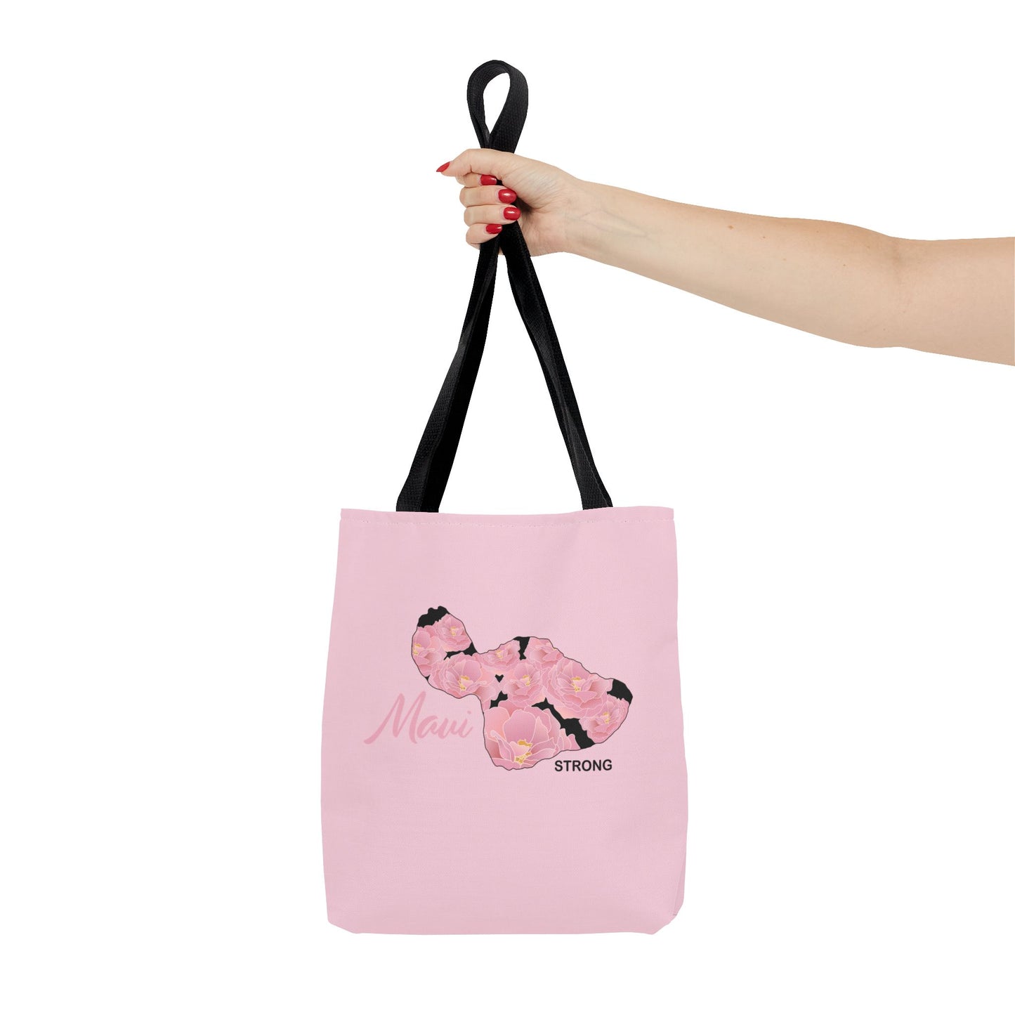 Tote bag- Maui Strong Lokelani Island Pink and Black, Proceeds Donated for Lahaina Wildfire Relief