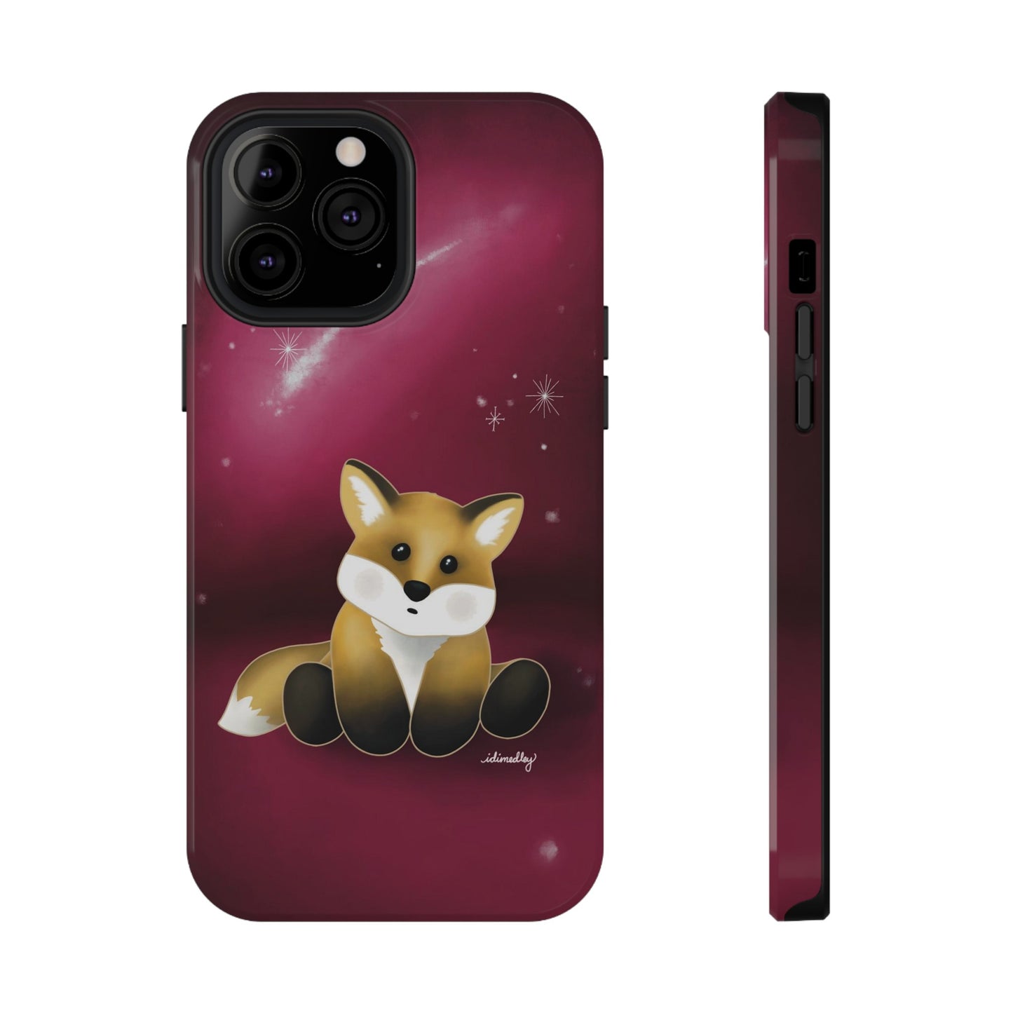 Fox in Magenta Starry Night Skies