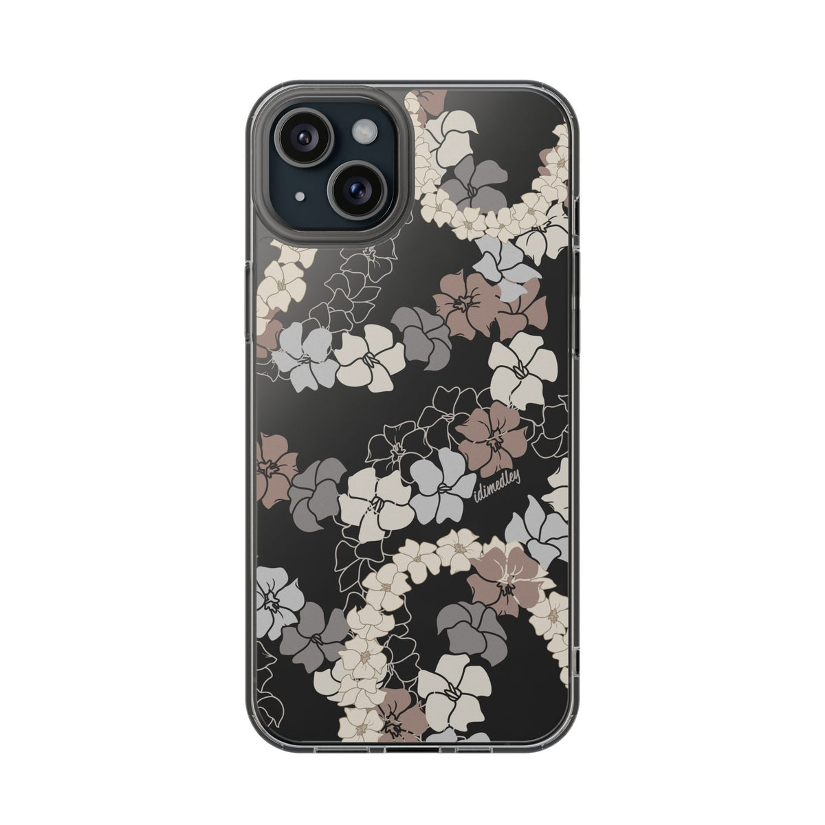 Puakenikeni En Face Flower Leis (Brown and Gray Neutrals) CLEAR Case