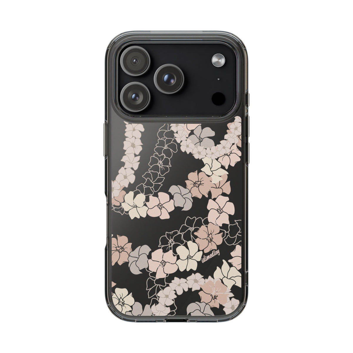 Puakenikeni En Face Flower Leis (Peachy Pinks) CLEAR Case