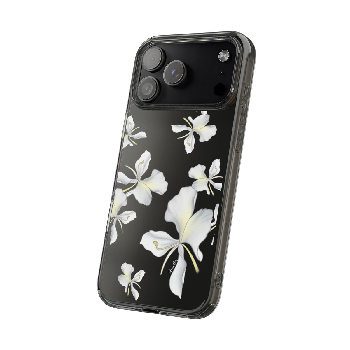 Awapuhi Butterfly Ginger Falling Flowers CLEAR Case