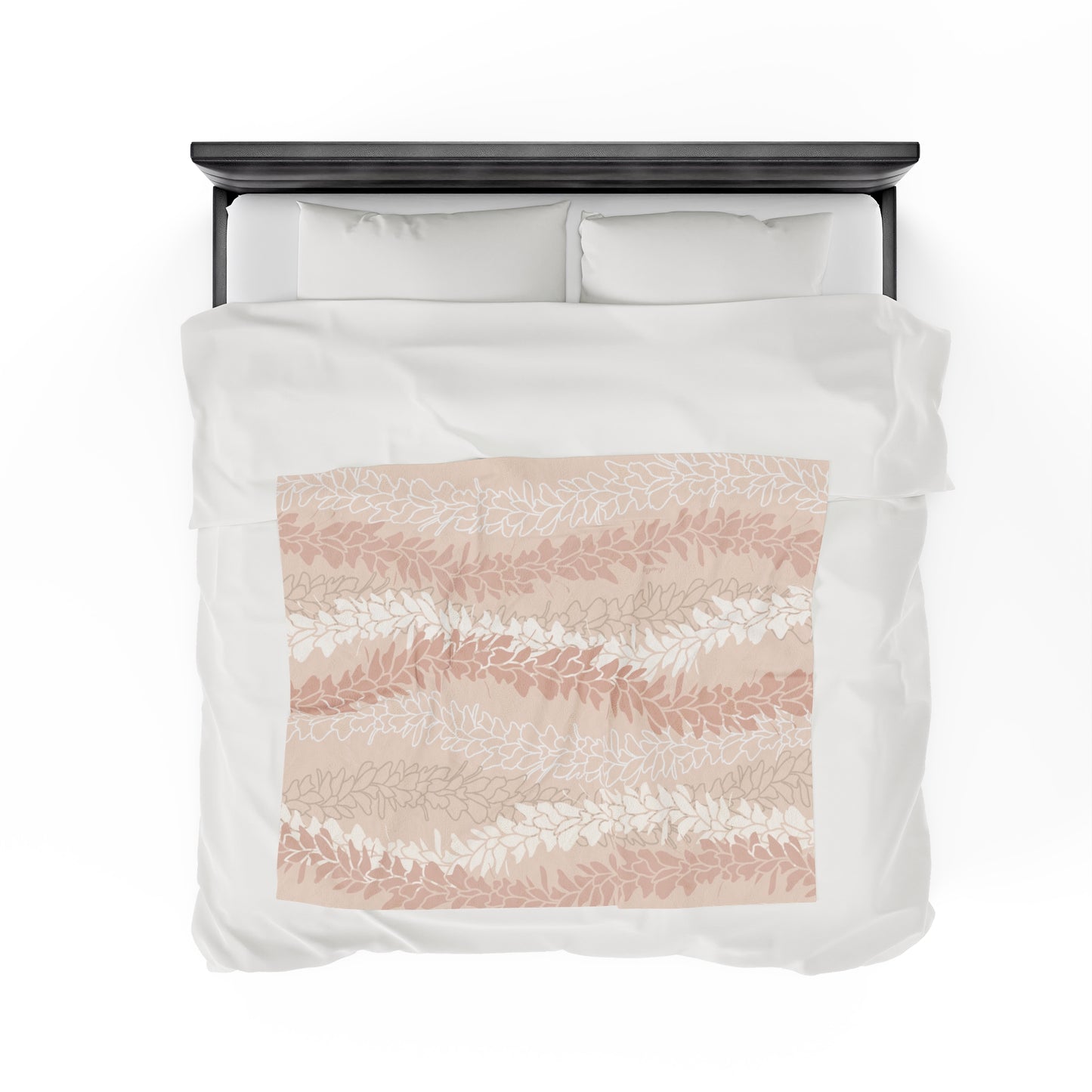 Incredibly Soft Velveteen Blanket- White Ginger Kisses in Peach