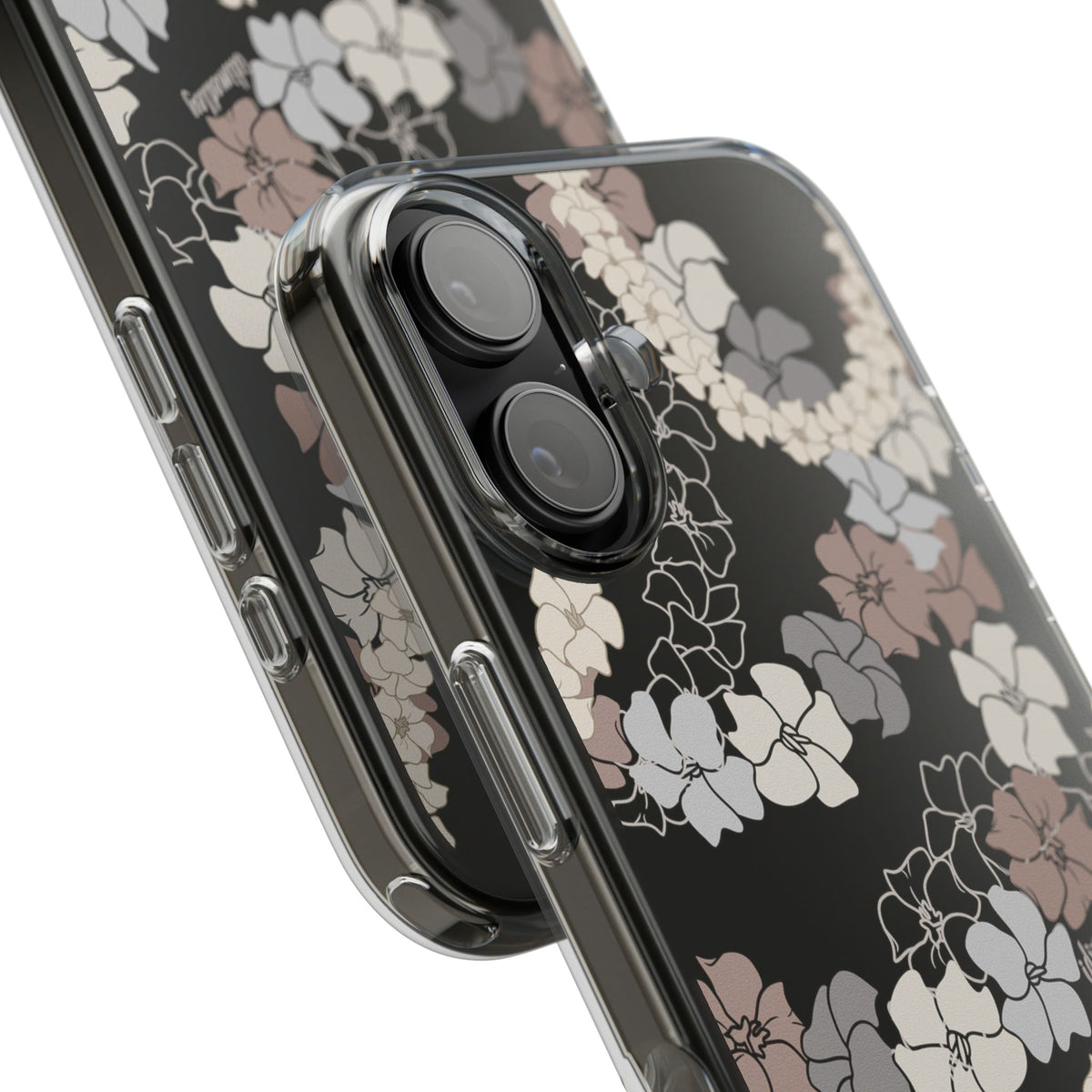 Puakenikeni En Face Flower Leis (Brown and Gray Neutrals) CLEAR Case