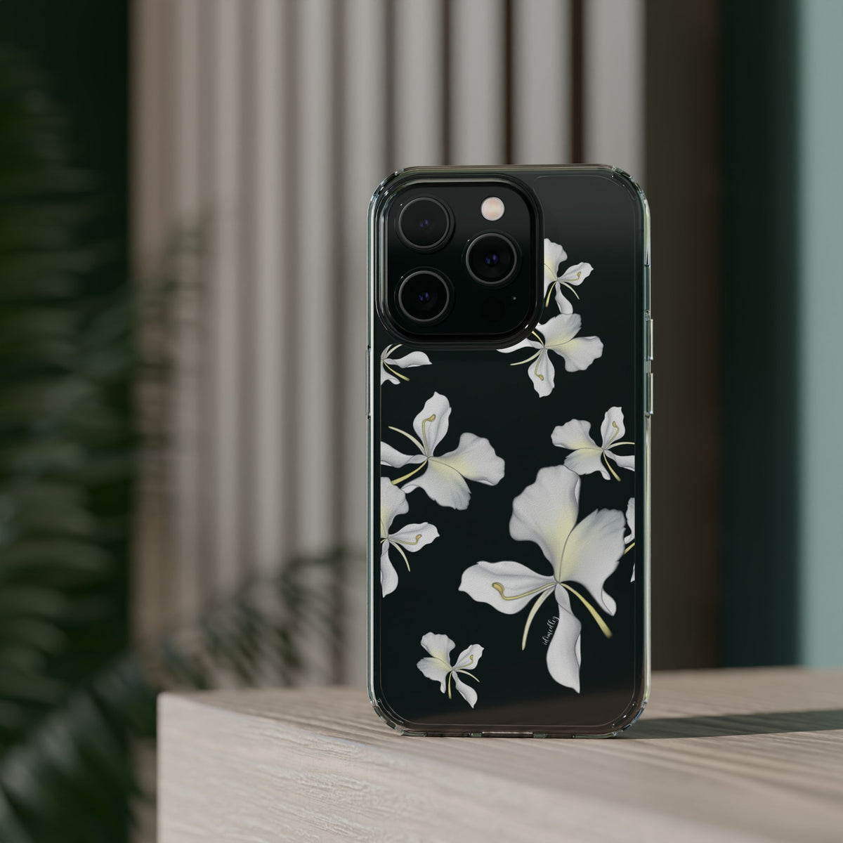 Awapuhi Butterfly Ginger Falling Flowers CLEAR Case