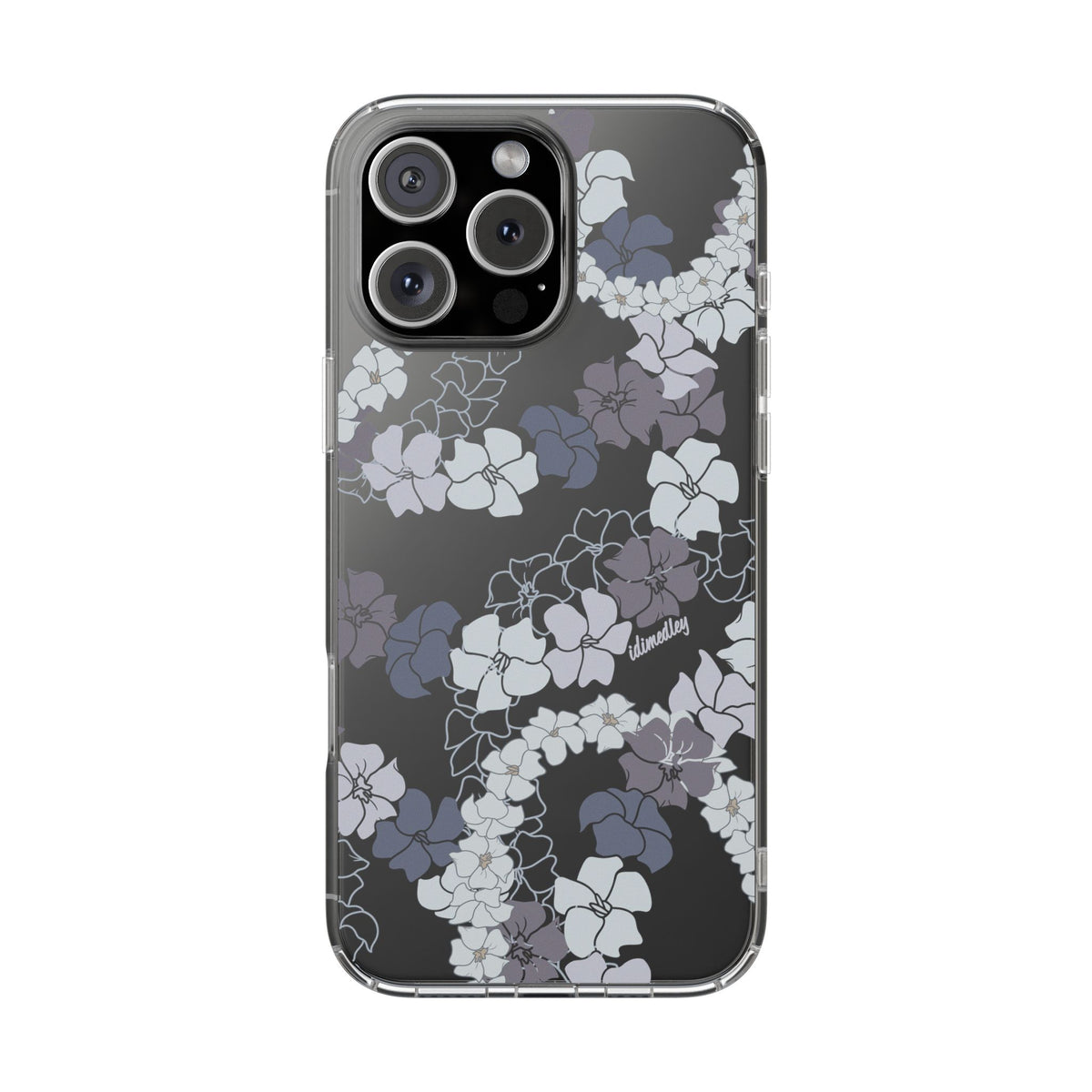 Puakenikeni En Face Flower Leis (Blue and Purple) CLEAR Case