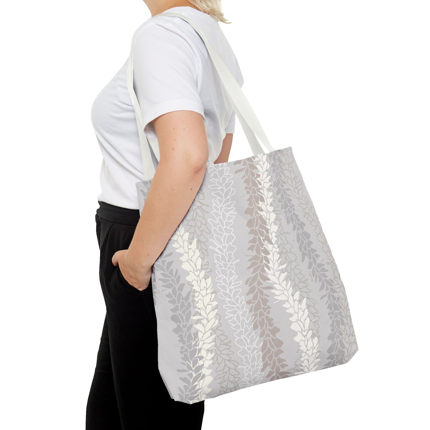 Tote bag- White Ginger Kisses in Gray