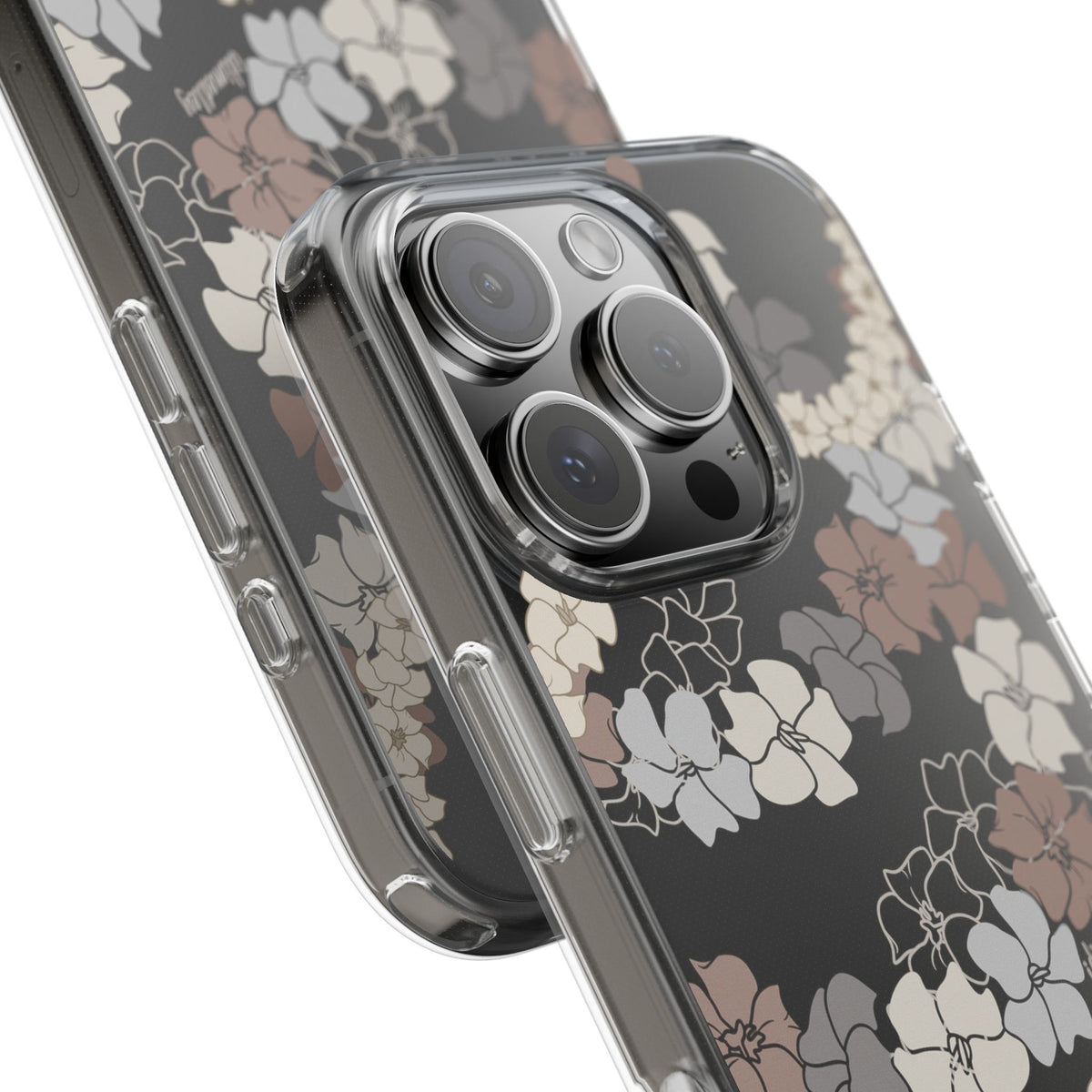 Puakenikeni En Face Flower Leis (Brown and Gray Neutrals) CLEAR Case