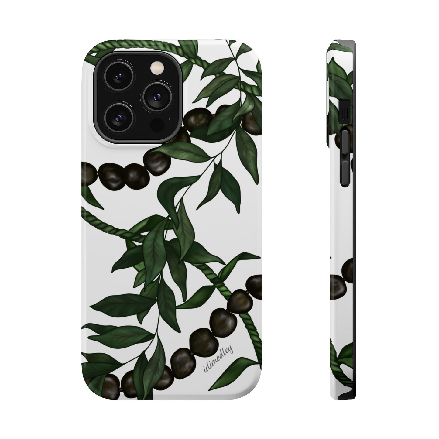 Kukui Nut, Maile, Ti Leaf Lei (White), MagSafe