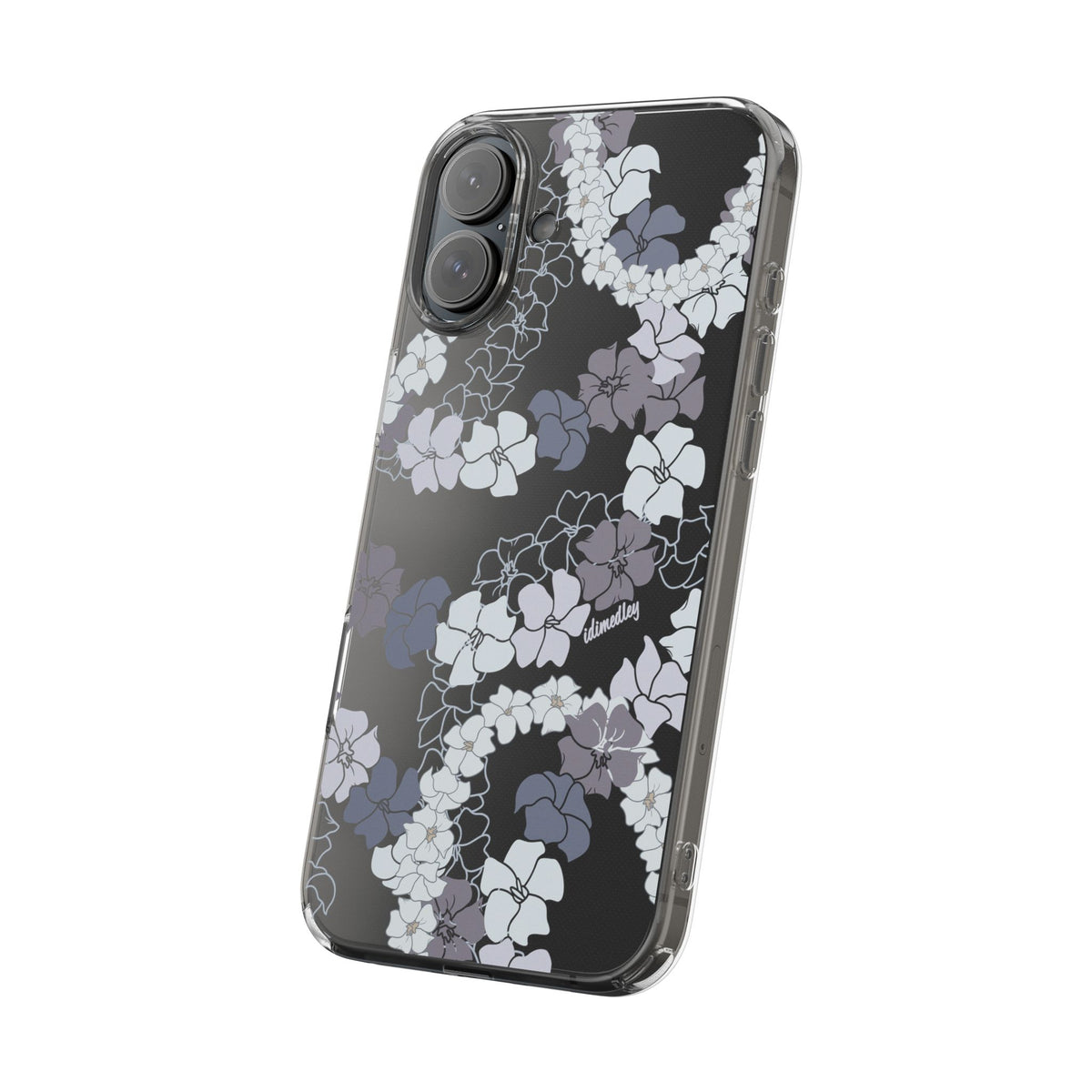 Puakenikeni En Face Flower Leis (Blue and Purple) CLEAR Case