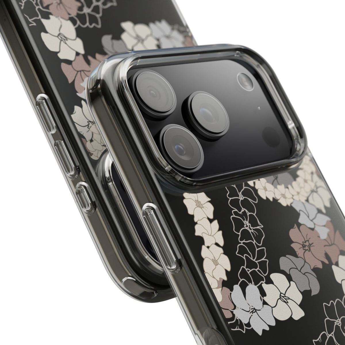 Puakenikeni En Face Flower Leis (Brown and Gray Neutrals) CLEAR Case