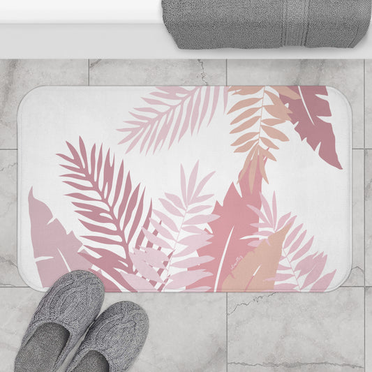 Bath Mat- Whispering Leaves in Pink