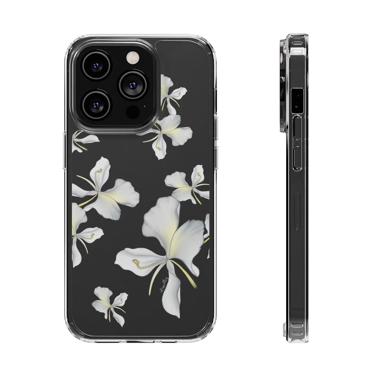 Awapuhi Butterfly Ginger Falling Flowers CLEAR Case